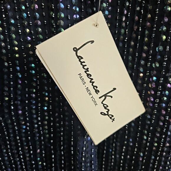 Lawrence Kazar Women's Lg blue Silk Beaded Skirt And Top formal wedding - Picture 2 of 16